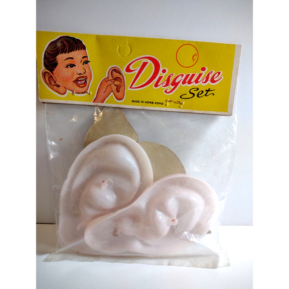 Bozo The Clown Plastic Ears Disguise Set Hong Kong 1960s Vintage Toy Header Card - Picture 4 of 4